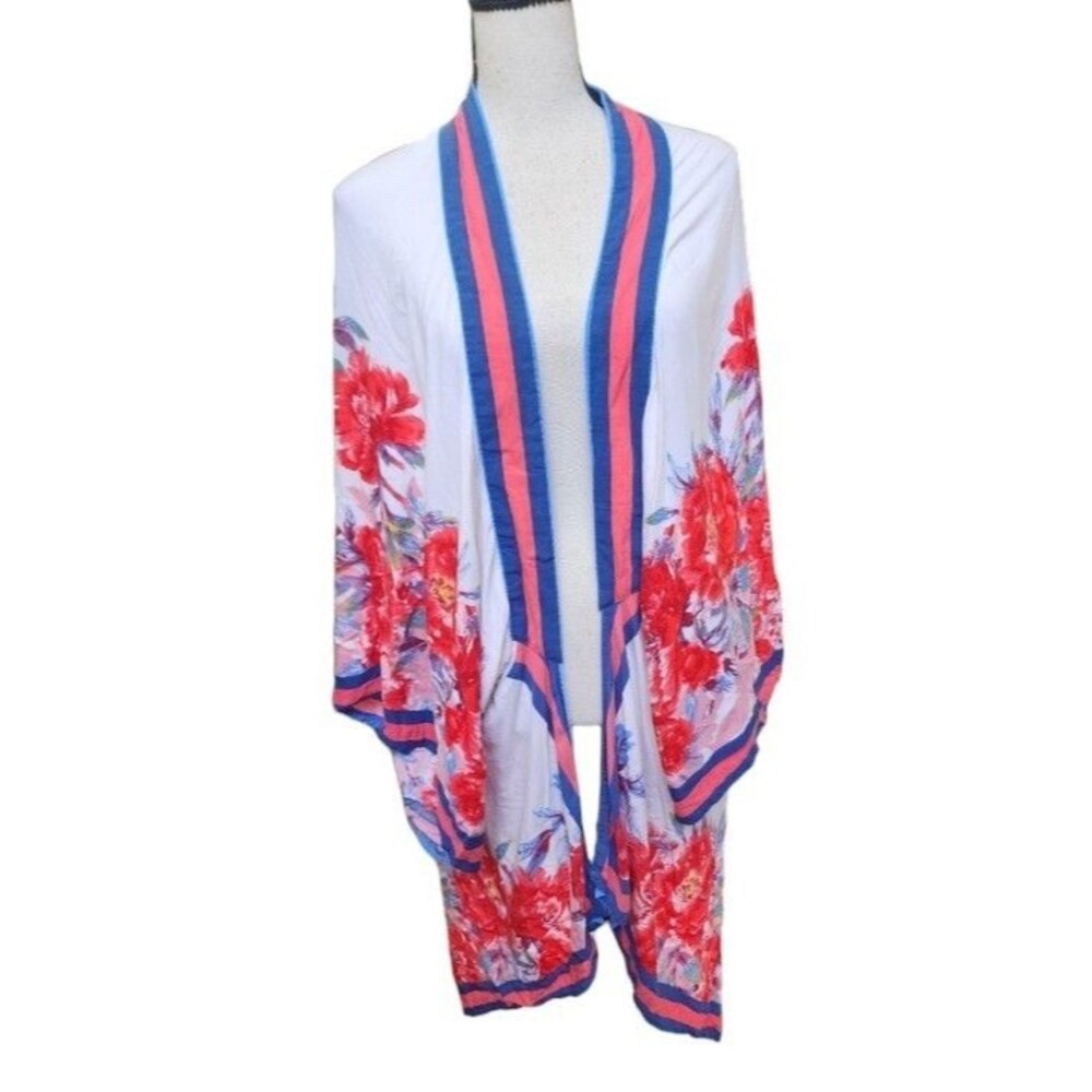 Flying Tomato Kimono Tunic Size M/L Floral Boho Asymmetrical